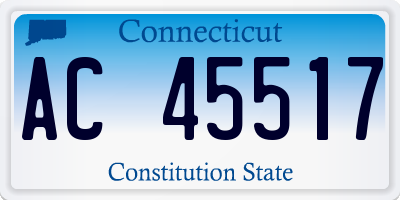 CT license plate AC45517