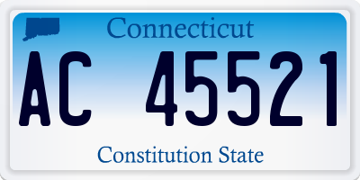 CT license plate AC45521
