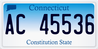 CT license plate AC45536