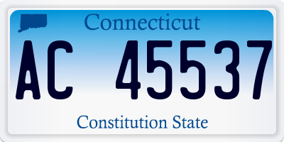 CT license plate AC45537
