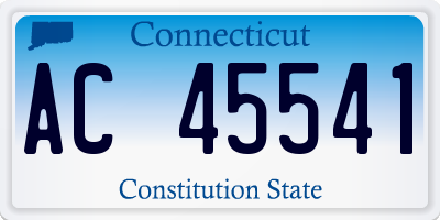 CT license plate AC45541