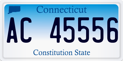 CT license plate AC45556