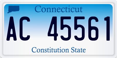 CT license plate AC45561