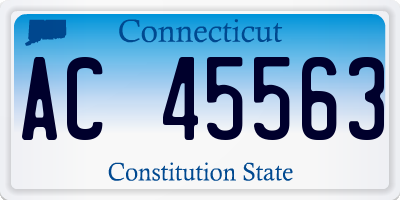 CT license plate AC45563