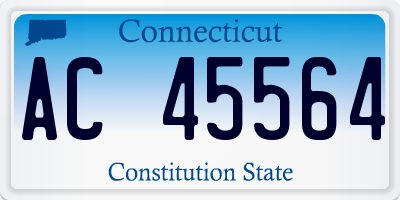 CT license plate AC45564