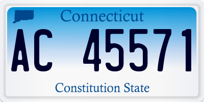 CT license plate AC45571