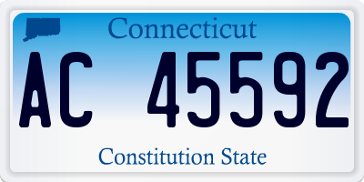 CT license plate AC45592
