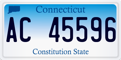 CT license plate AC45596