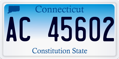 CT license plate AC45602