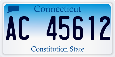 CT license plate AC45612