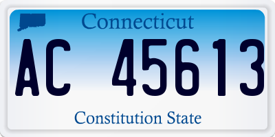 CT license plate AC45613