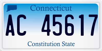 CT license plate AC45617