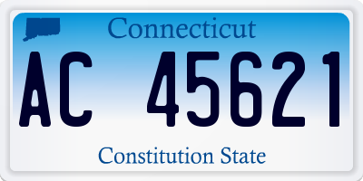 CT license plate AC45621