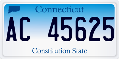 CT license plate AC45625