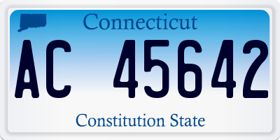CT license plate AC45642
