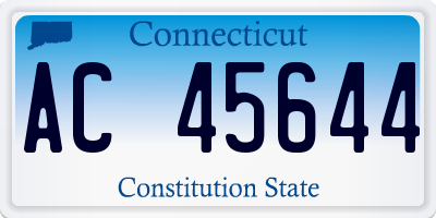 CT license plate AC45644