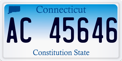 CT license plate AC45646