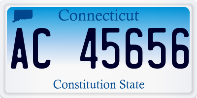 CT license plate AC45656