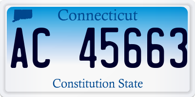 CT license plate AC45663
