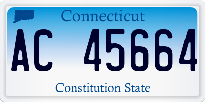 CT license plate AC45664