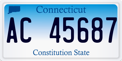 CT license plate AC45687