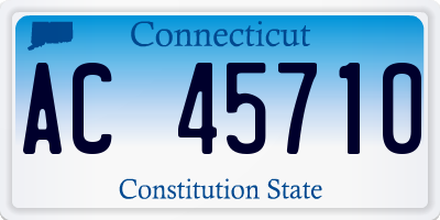 CT license plate AC45710