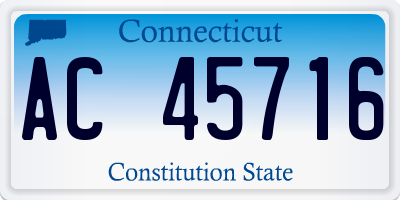 CT license plate AC45716