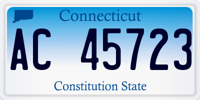 CT license plate AC45723
