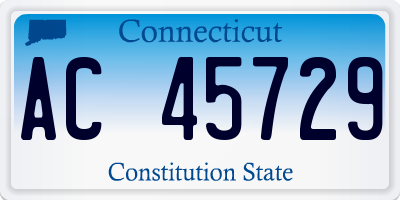 CT license plate AC45729