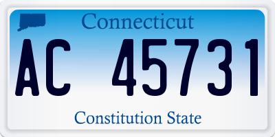 CT license plate AC45731