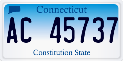 CT license plate AC45737
