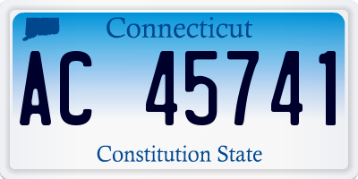 CT license plate AC45741