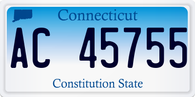 CT license plate AC45755