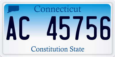 CT license plate AC45756