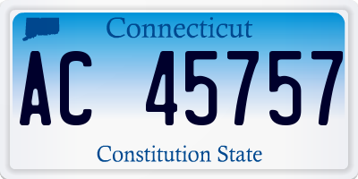 CT license plate AC45757