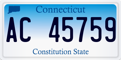 CT license plate AC45759