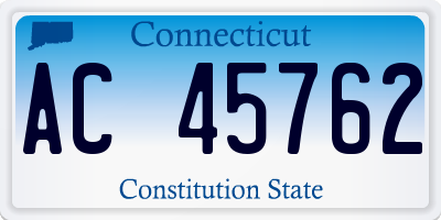 CT license plate AC45762