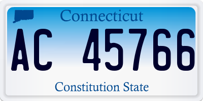 CT license plate AC45766