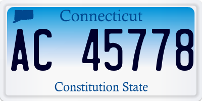 CT license plate AC45778