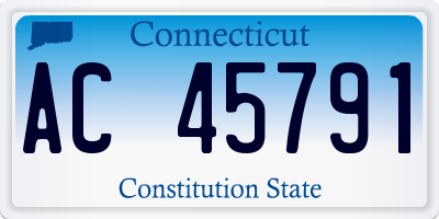 CT license plate AC45791