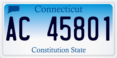 CT license plate AC45801