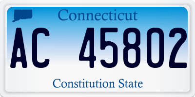 CT license plate AC45802