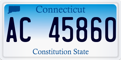 CT license plate AC45860
