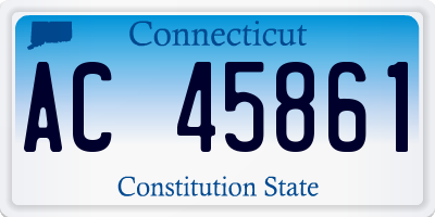 CT license plate AC45861
