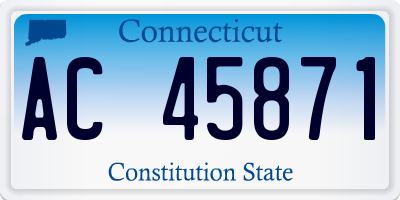 CT license plate AC45871