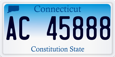 CT license plate AC45888