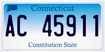 CT license plate AC45911