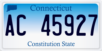 CT license plate AC45927