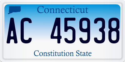 CT license plate AC45938