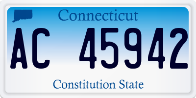 CT license plate AC45942